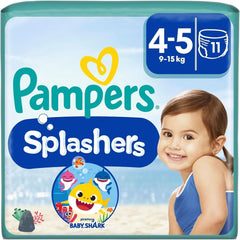 Pampers Babywindeln, Größe 4–5, Spritzer, Naty Shop Einweg-Badewindeln für sicheren Wasserschutz, Mutter und Baby 4–5 (11 Stück)