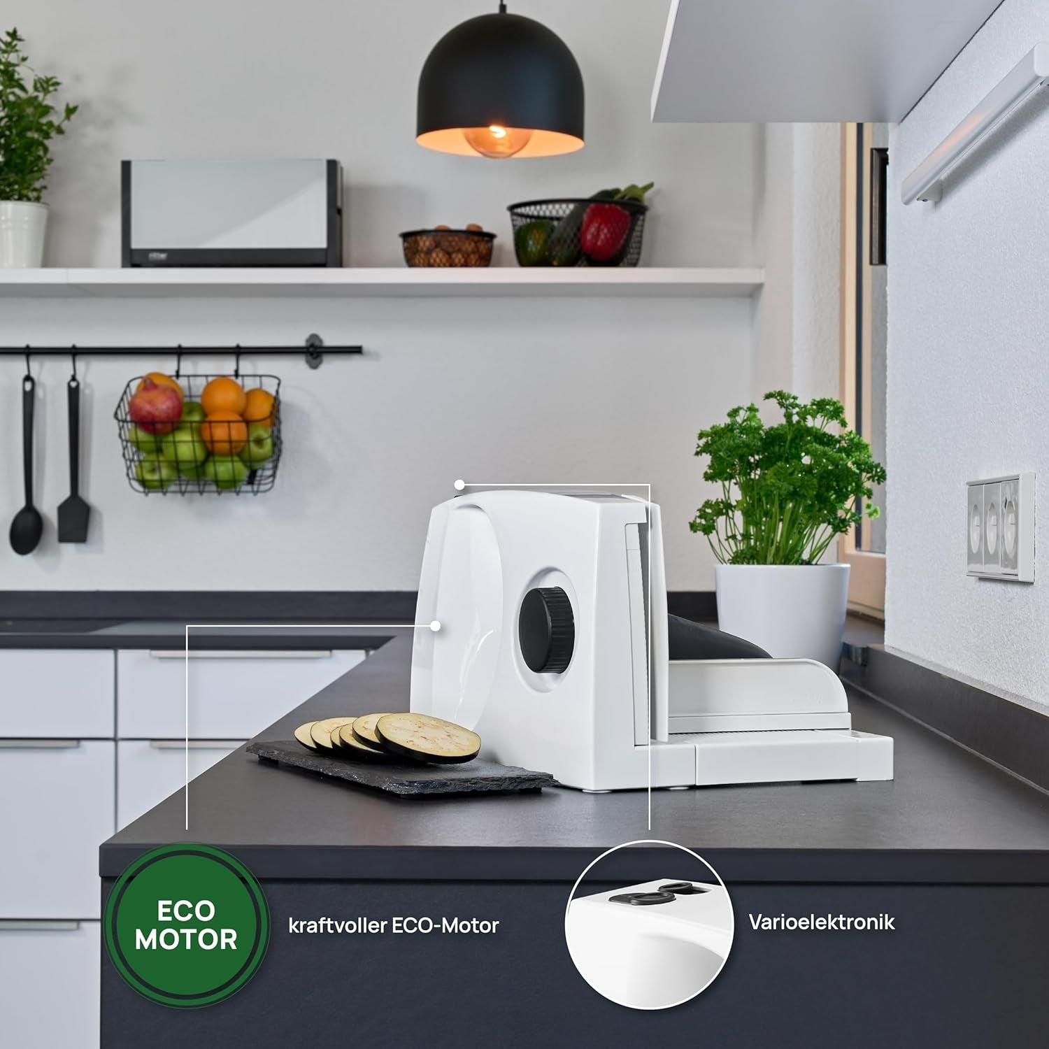 Ritter Markant 05 Mașină electrică pliabilă multifuncțională de feliat și feliat pâine cu Eco-Motor, fabricată în Germania Rasnite si Feliatoare Naty Shop