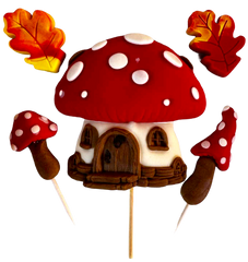 5er-Set essbare Herbst-Dekorationen für Torten kaufen – Zuckermasse, 4–9 cm