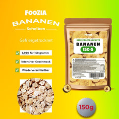 Banane liofilizate 150g felii, Fructe liofilizate fără aditivi Pure - 100% fructe uscate naturale - Banane uscate fructe uscate de la Foozia Produse deshidratate Naty Shop