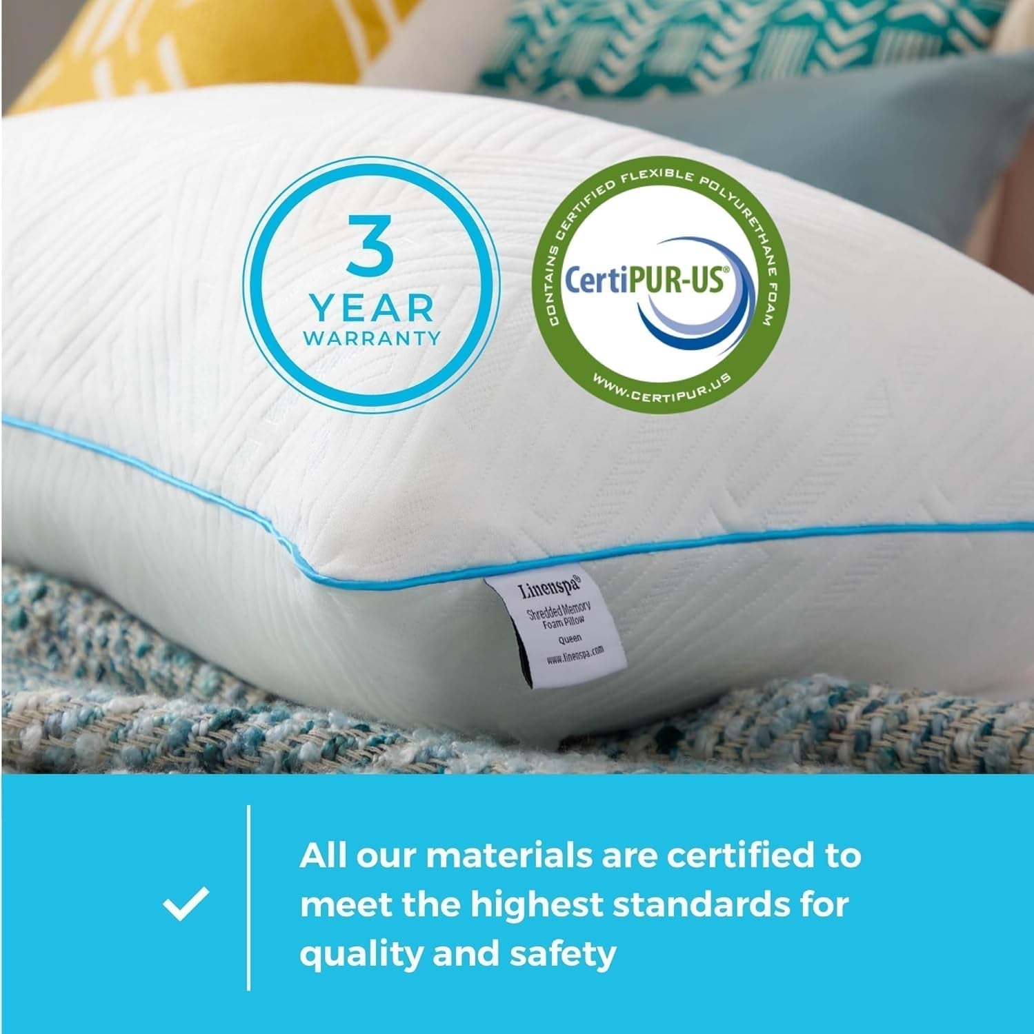 Pernă Linenspa cu spumă de memorie cu gel standard alb Perne standard Naty Shop