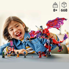 LEGO NINJAGO Chaos Dragon Thundertooth – Spielzeug mit 6 Ninja-Minifiguren – Rollenspiel-Bauset für Jungen und Mädchen ab 8 Jahren – Geschenke für Fans der TV-Serie „Rise of the Dragons“ 71832 Bausets Beuche den LEGO-Store