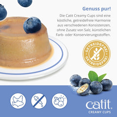 Catit Creamy Cups, Ton și Pui cu Afine, 4x25g
