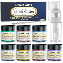 Essbarer Glitzer für Getränke, 4 Gramm Glitter Naty Shop Set 7 Farben