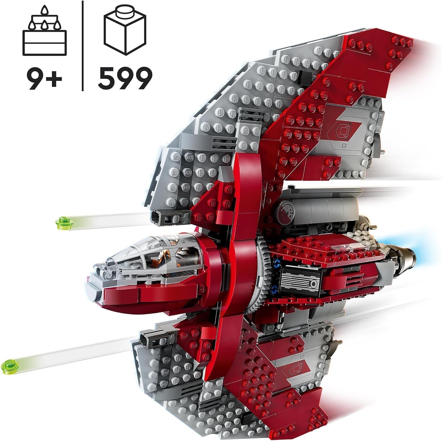 LEGO Star Wars Ahsoka Tano's T-6 Jedi Shuttle Set, Jucărie navă spațială construibilă cu 4 minifigurine, inclusiv Sabine Wren și Marrok cu săbii laser, cadou pentru fanii seriei Ahsoka 75362 Seturi de constructie Besuche den LEGO-Store