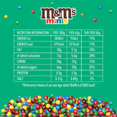 M&M's Chocolate Minis, Schokolade, 1 x 324 g, Schokoladenlinsen (324 g) (2er-Pack)