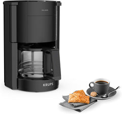 Krups F30908 ProAroma Espressor cu filtru și carafă de sticlă, capacitate 1,25 l, 10-15 cești, 1050 W, negru