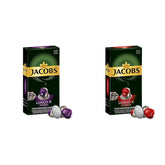 Jacobs Kapseln Lungo Intenso, Intensität 8 & Kapseln Lungo Classico, Intensität 6, 100 Nespresso®* kompatible Kaffeekapseln, 10er Pack, 10 x 10 Getränke