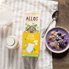 Allos Bio Sojadrink ohne Zucker | Milchalternative aus Soja | Soja Drink | Drink auf Pflanzenbasis | veganer Drink | ohne zugesetzten Zucker | vegan | laktosefrei | 1 Liter (6 Stück)