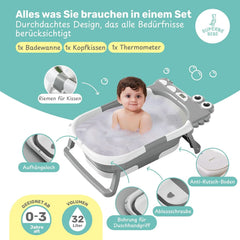 Faltbare Babybadewanne mit Badekissen und integriertem Thermometer Mutter und Kind Naty Shop