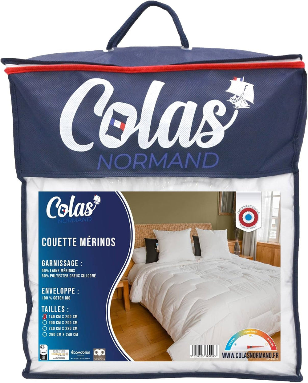 Steppdecke 140 x 200 cm | Bio-Baumwolle und Merinowolle | Warm, maschinenwaschbar bei 30 °C. Bettdecken und Steppdecken Naty Shop Standardtitel