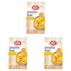 RUF Smoothie Bowl Tropilicious Mango Passion Fruit Hafer Frühstückssnack, schnell und einfach, vegan, 1 Beutel x 50 g (3er-Pack)