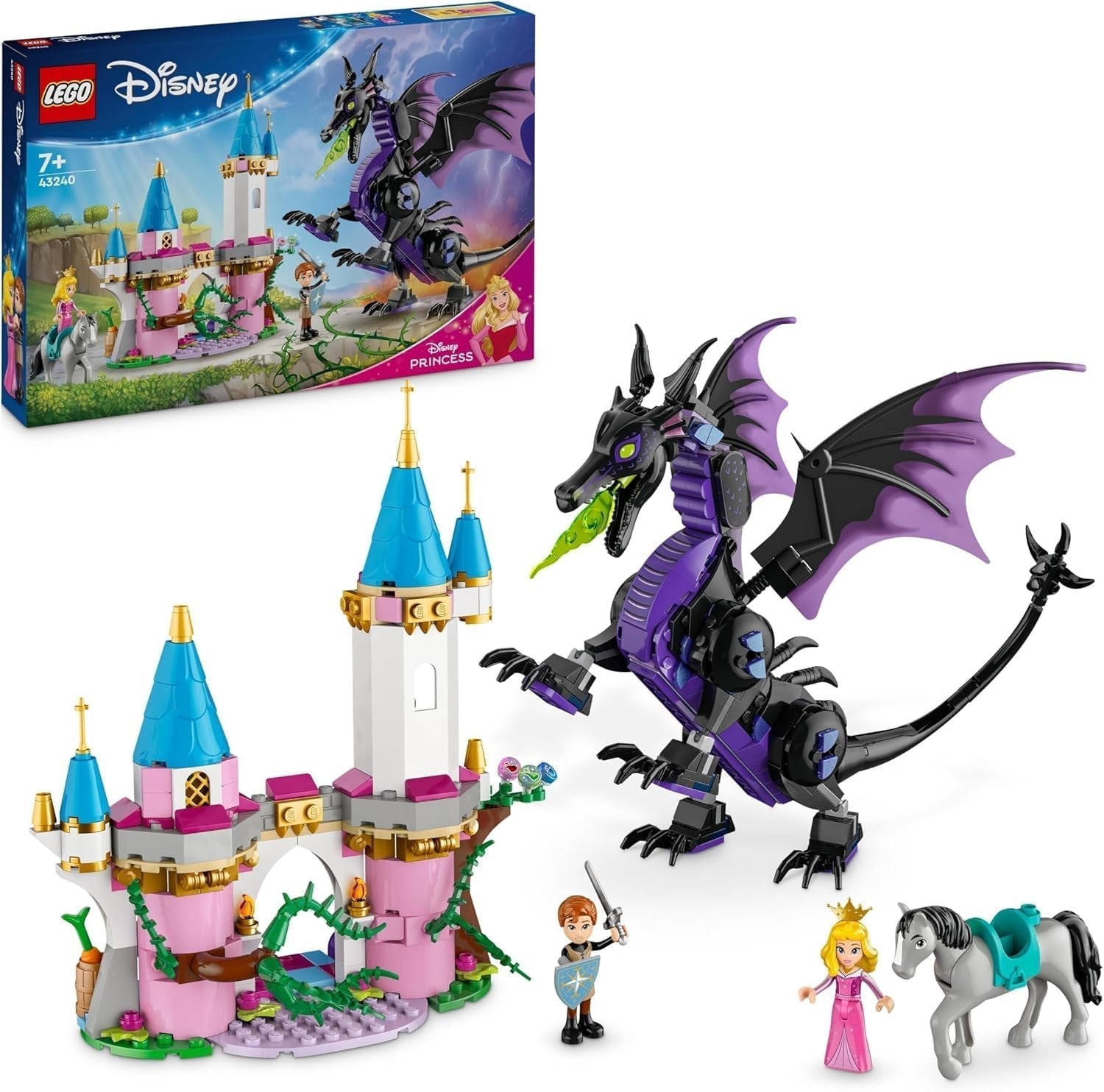 LEGO Ç€ Disney Frozen Palatul de iarnă al Elsei, set de construit și jucat pentru copii cu palat model și minifigurine ELSA și Anna, cadou pentru fete, băieți și fani ai filmului de la 6 ani 43244 Seturi de constructie Besuche den LEGO-Store Maleficent ca un dragon