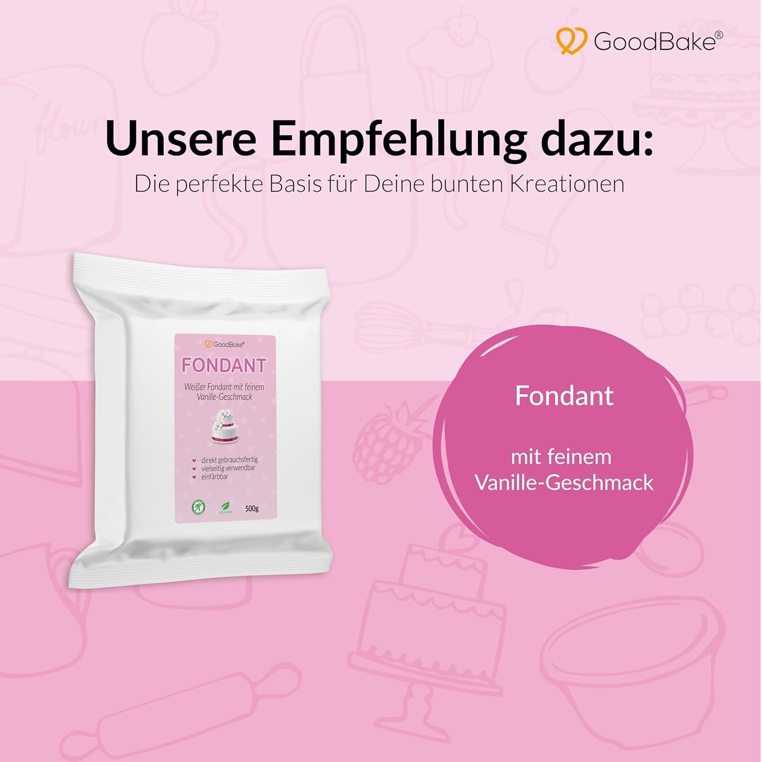 Colorant alimentar roz Goodbake (11 ml) – Colorant alimentar intens – Culoare foarte concentrată – Pentru colorarea prăjiturilor, fondantului, cremei de unt, băuturilor, slime-ului și multor altor obiecte. 100% vegan