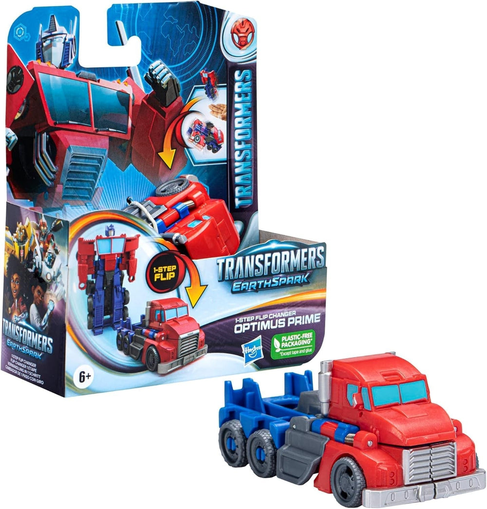 Transformers Earthspark 1-Step Flip Changer Optimus Prime Actionfigur (10 cm), Roboterspielzeug, Alter 6+ Actionfiguren Naty Shop Standardtitel