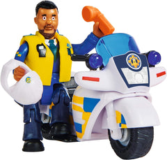 Simba 109251092 - Polizeimotorrad Feuerwehrmann Sam, mit Malcolm-Figur, mit Zubehör, Staffel 12, ab 3 Jahren Actionfiguren Naty Shop