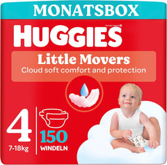 Huggies Babywindeln Little Movers, Disney-Design, Größe 4, 150 Stück (3 x 50), Monatsbox