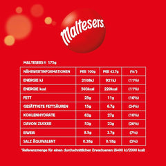 Maltesers Schokoladenkugeln mit knusprigem und leichtem Kern, luftiger Schokoladensnack, 1 Packung (1 x 175 g)