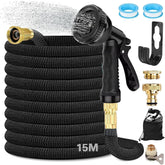 Furtun de grădină flexibil și extensibil de 15 m, furtun flexibil de apă cu 8 funcții de pulverizare, furtun flexibil de la 1/2 inch la 3/4 inch, furtun de grădină, pentru udarea grădinii, spălarea mașinii, spălarea și udarea apei
