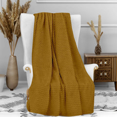 Soleil D'Ocre Decke, 180 x 220 cm, Cocooning, senfgelbe Betten und Decken Besuchen Sie den Soleil d'Ocre-Store