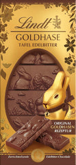 Lindt Gold Bunny Schokoriegel, dunkle Schokolade | 120 g 60 % dunkle Schokolade, hergestellt nach dem Originalrezept von Gold Bunny | Schokoriegel | Schokoladengeschenk