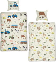 Skybrands Kinder Bettwäsche Tiere 135X200 Bauernhof Kinderbettwäsche Bagger Traktor Baumwolle Kinderbettwäsche 2Tgl. Für Jungen und Mädchen Naty Shop Standardtitel