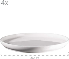 MÄSER 931617 Serie Finaro Geschirr Set Für 4 Personen in Gastronomie-Qualität, Skandinavisches Design, 16-Teiliges Kombiservice, Weiß, Durable Porzellan Seturi vesela masa Naty Shop
