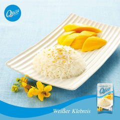 Q REIS | Weißer Klebreis Langkorn aus Thailand | Aromatisch mit klebriger Textur | Ideal für Currys, Sushi, Mochi oder Milchreis 1 x 1 kg