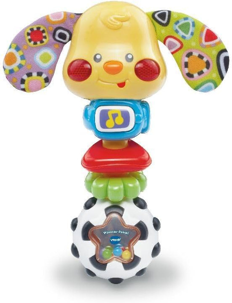 VTech Baby Rattle - Zornăitor pentru bebeluși cu design de cățeluș cu propoziții amuzante, muzică și efecte luminoase - Pentru bebeluși de la 3-24 luni Jucarii Bebe Naty Shop Titlu implicit
