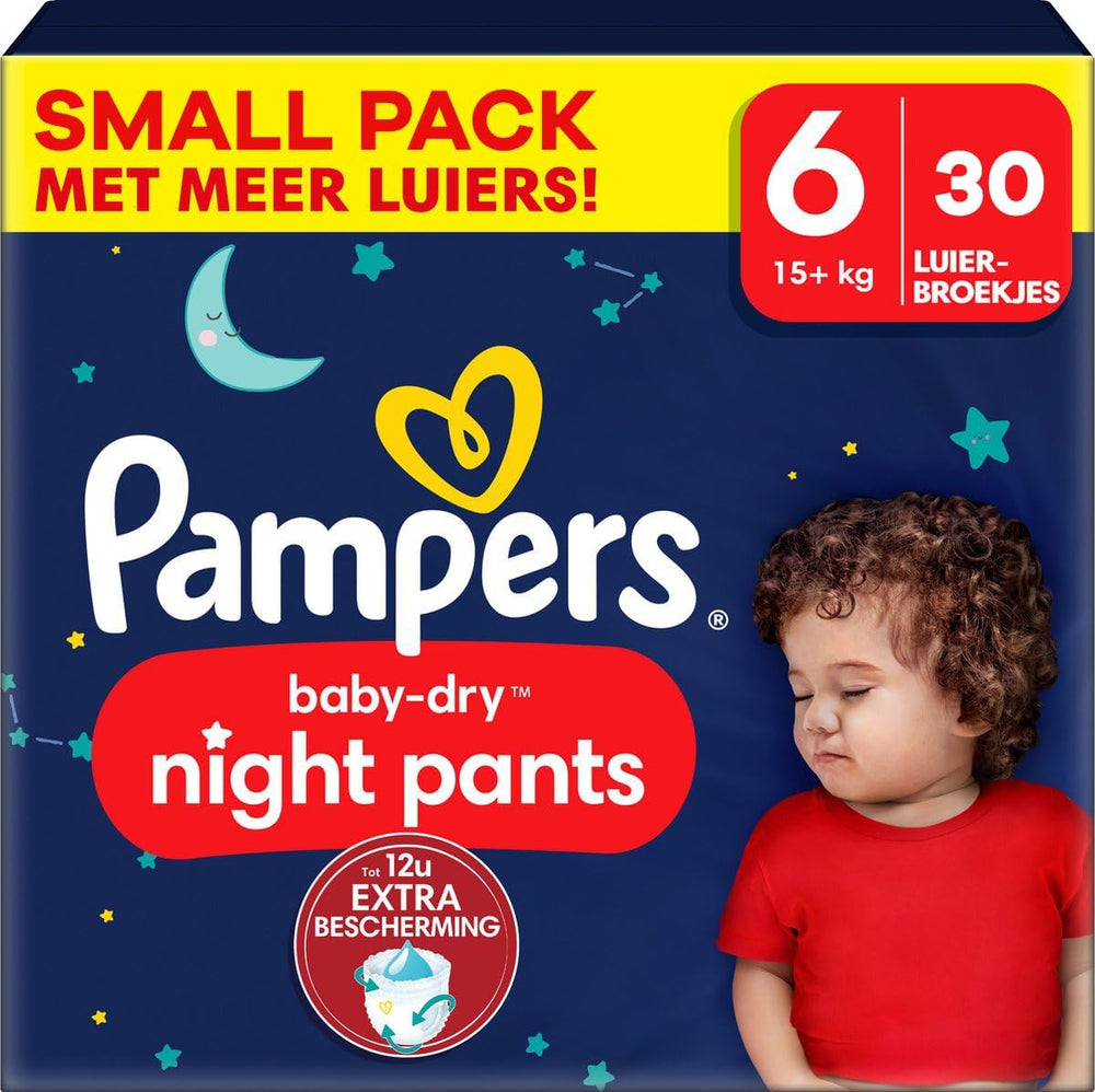 Pampers – Rutschfeste Baby-Nachthemden – Größe 6 – Kleinpackung – 30 Stück – 15+ kg