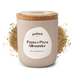 Potluck | Pasta und Pizza Kräuter | Gewürzzubereitung im Keramiktopf | 40g | Vegan, glutenfrei und mit natürlichen Zutaten