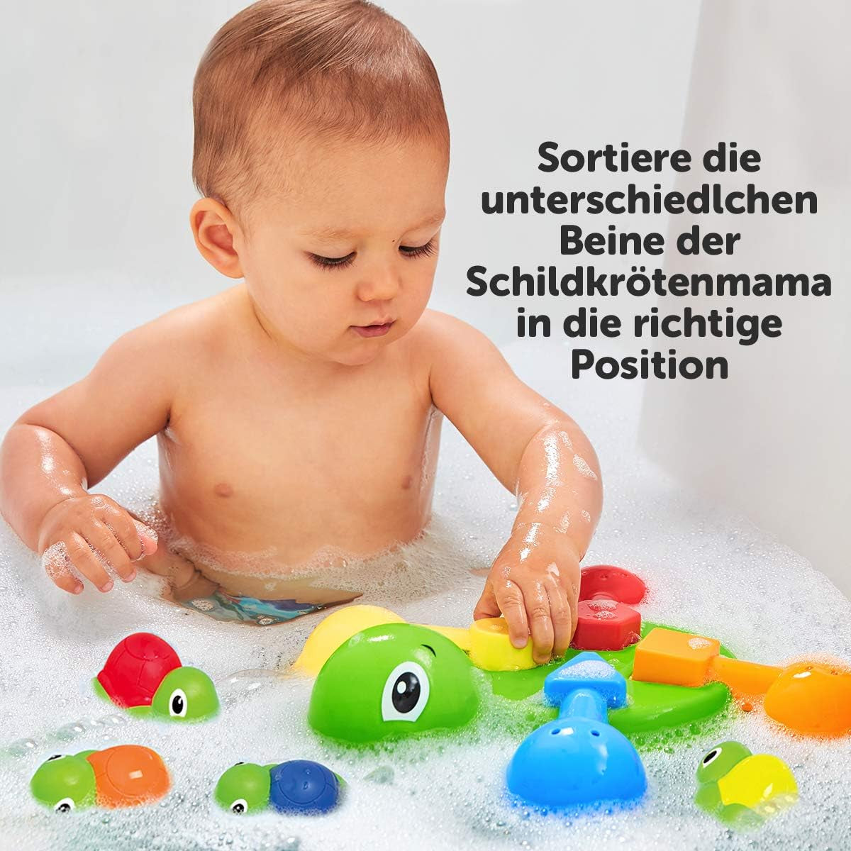 TOMY T72097 Familia de broaște țestoase, Distracție colorată pentru baie și învățare pentru cadă, piscină și bazin de înot, Jucărie pentru cadă, Jucărie de apă pentru cadă, Jucărie pentru bebeluși, Cadouri de naștere, De la 12 luni Jucarii Bebe Naty Shop