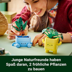 LEGO Botanicals Happy Plants – DIY-Set für Kinder mit 2 künstlichen Blumen und 2 bunten Blumentöpfen mit Cartoon-Gesichtern – Geschenkidee für Mädchen ab 9 Jahren – 10349 Besuche Bausets den LEGO-Store