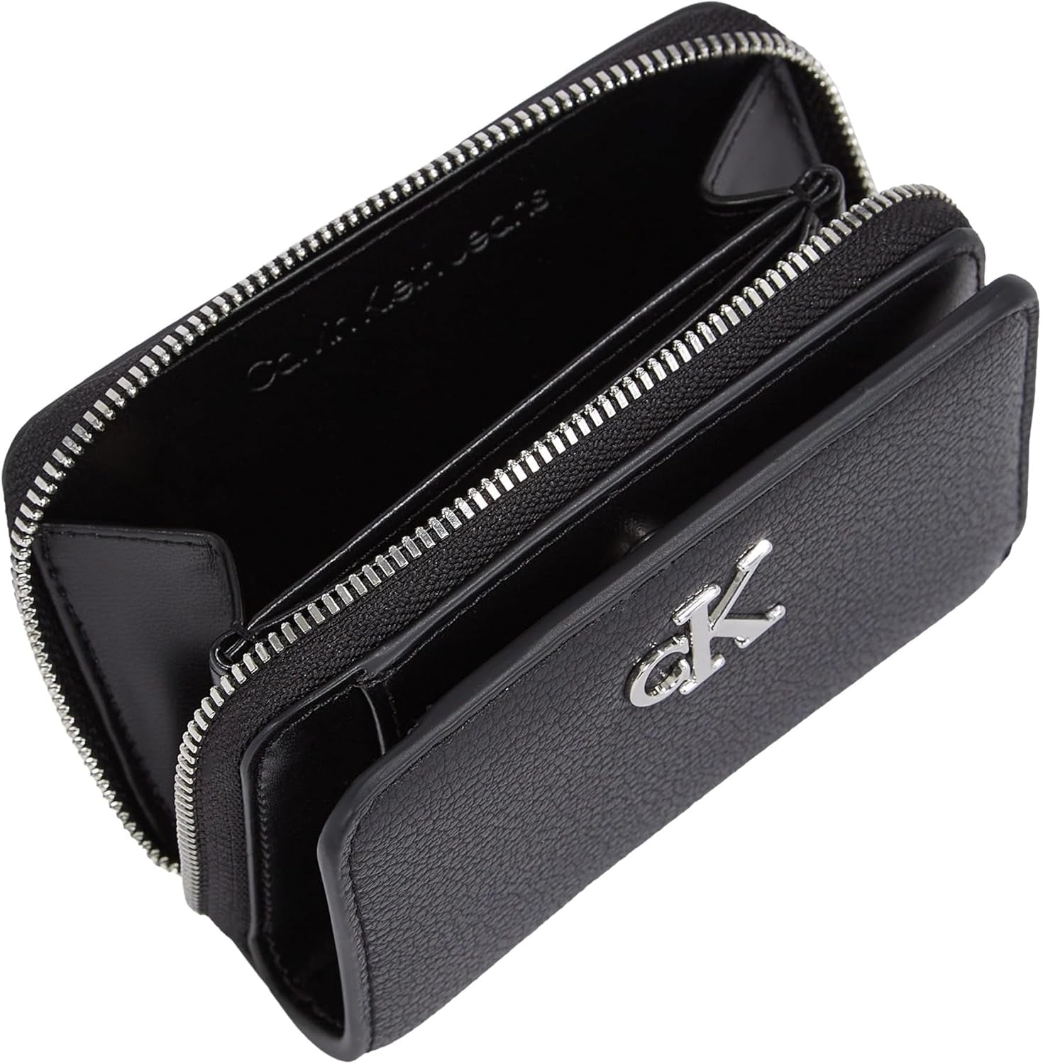 Calvin Klein doamnelor portofel Minimal Monogram Zip Around Klein, negru (negru), o mărime Portofel Femei Naty Shop