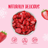 Căpșuni liofilizate 150g - Felii de căpșuni liofilizate - Fructe uscate liofilizate - Fructe de căpșuni uscate - Perfect pentru coacere, decorare, gustări, muesli, deserturi Produse deshidratate Naty Shop