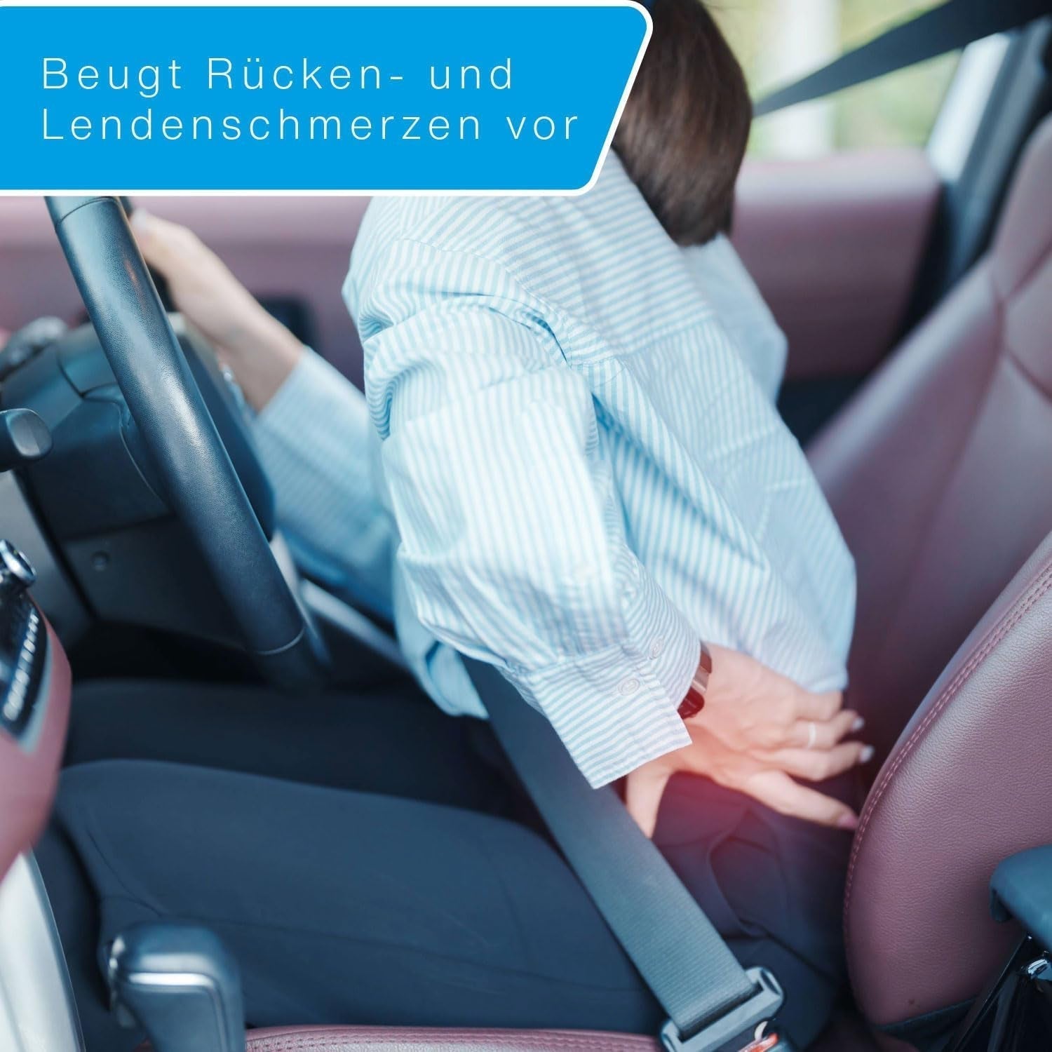 Cartrend pernă lombară din spumă cu memorie, pernă ergonomică pentru spate pentru mașină, birou și călătorii, respirabilă, capac detașabil, suport pentru o postură sănătoasă de ședere, 1 bucată, negru Perne lombare Naty Shop