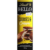 Lindt Hello Cookies & Cream Chocolate | Riegel 100g | Milchschokolade mit Keksen und Sahnefüllung | Schokoriegel | Schokoladengeschenk