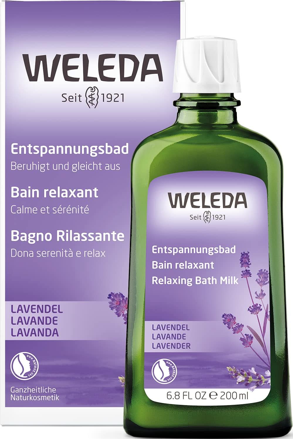 WELEDA BIO, Gesundheitsbad mit Naturkosmetik mit echtem Lavendelöl zur Beruhigung der Sinne und für einen guten Schlaf, 200 ml Dusche und Bad Naty Shop