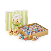 Oster-Sortenpaket Lindt Schokolade LINDOR | 1,2 kg | 2 GOLD BUNNY Milchschokoladen und 8 LINDOR Sorten: Milchschokolade, Noisette, Zartbitter, Weiß, Schwarz 60 %, Karamell, Salzkaramell, Stracciatella | Osterschokolade | Der Osterhase