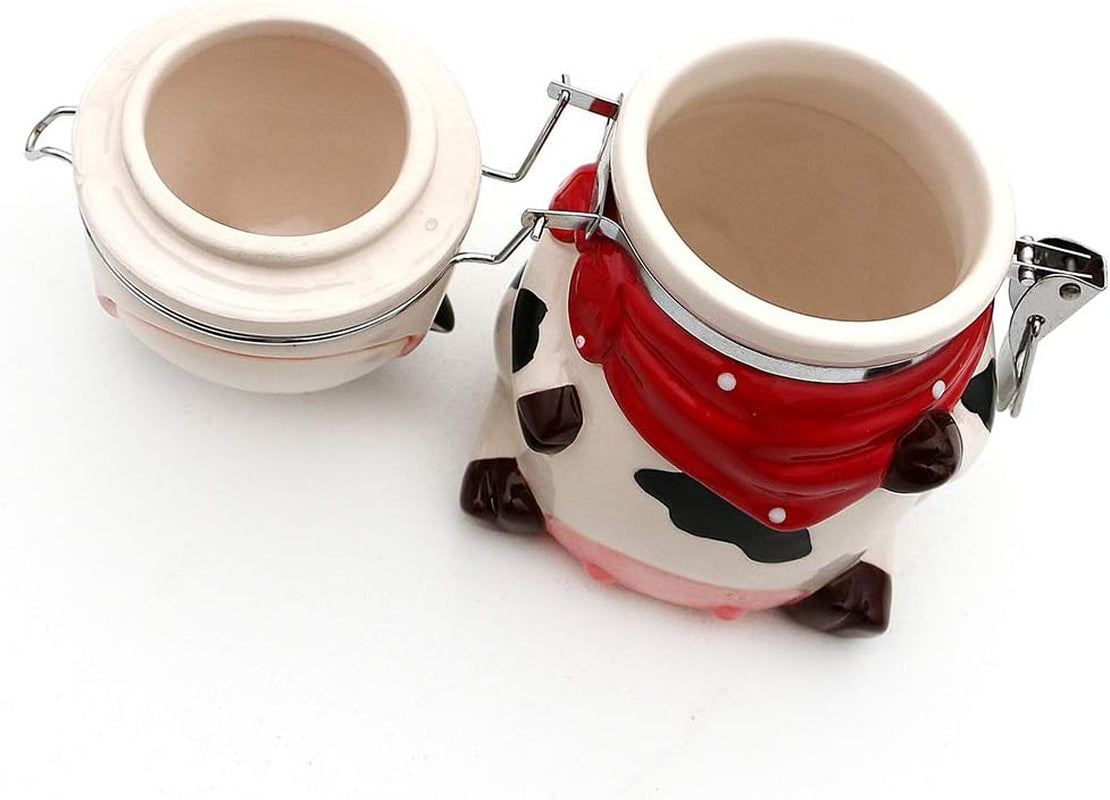 Dekohelden24 cutie de depozitare ceramică vacă, aprox. 12 x 11 x 20.5 cm, 20 Cutii depozitare alimente Naty Shop