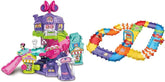 Vtech 80-521804 TUT TUT Baby Speedster - Minnie's Shopping Adventure & TUT TUT Baby Speedster - Deluxe Road Set - Set mare de expansiune cu 46 de piese și accesorii de construit 1-5 ani Jucarii Bebe Naty Shop Pachet cu mașina de pompieri Baby Flitzer