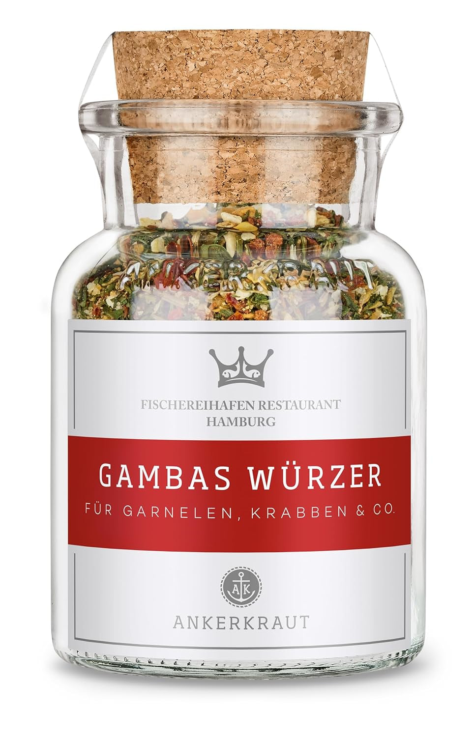 Ankerkraut x Fischereihafen Restaurant Gambas Würzer, Authentisches Gewürz für köstliche Gambas und Meeresfrüchte, Perfekt für die mediterrane Küche, 80 g im Korkenglas