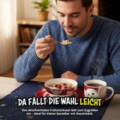 Set de veselă Harry Potter, 3 piese, roșu, set de mic dejun din porțelan cu farfurie Ø 19 cm, cană 220 ml și bol 330 ml, set de veselă