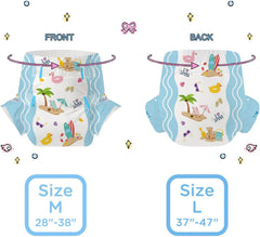 CutiePlusU Windeln für Erwachsene, 10er-Pack, Einweg-Blattwindeln für Damen und Herren, maximale Saugfähigkeit über Nacht – I Love Summer (mittlere Größe 71–96 cm)