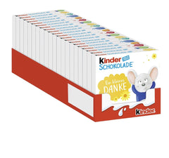 Kinderschokolade (20 x 50 g) – Valentinstagsgeschenk für Sie und Ihn, Karnevals- und Faschingssüßigkeiten – Gefüllte Milchschokoladentafeln – 20 Packungen mit je 4 einzelnen Tafeln