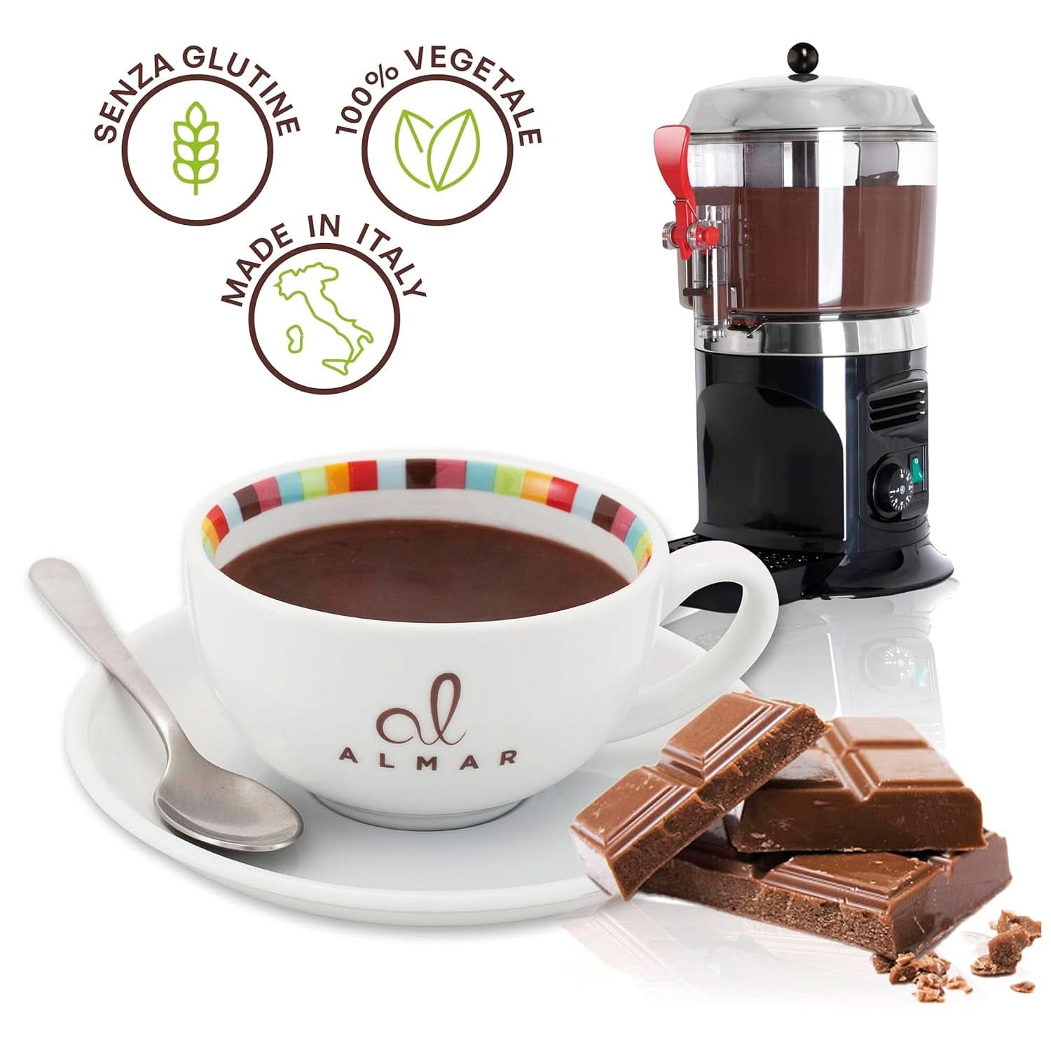 Ciocolată caldă italiană Cortina TART BITTER CHOCOLATE, 15 plicuri X 30 grame Cacao si Ciocolata Calda Naty Shop