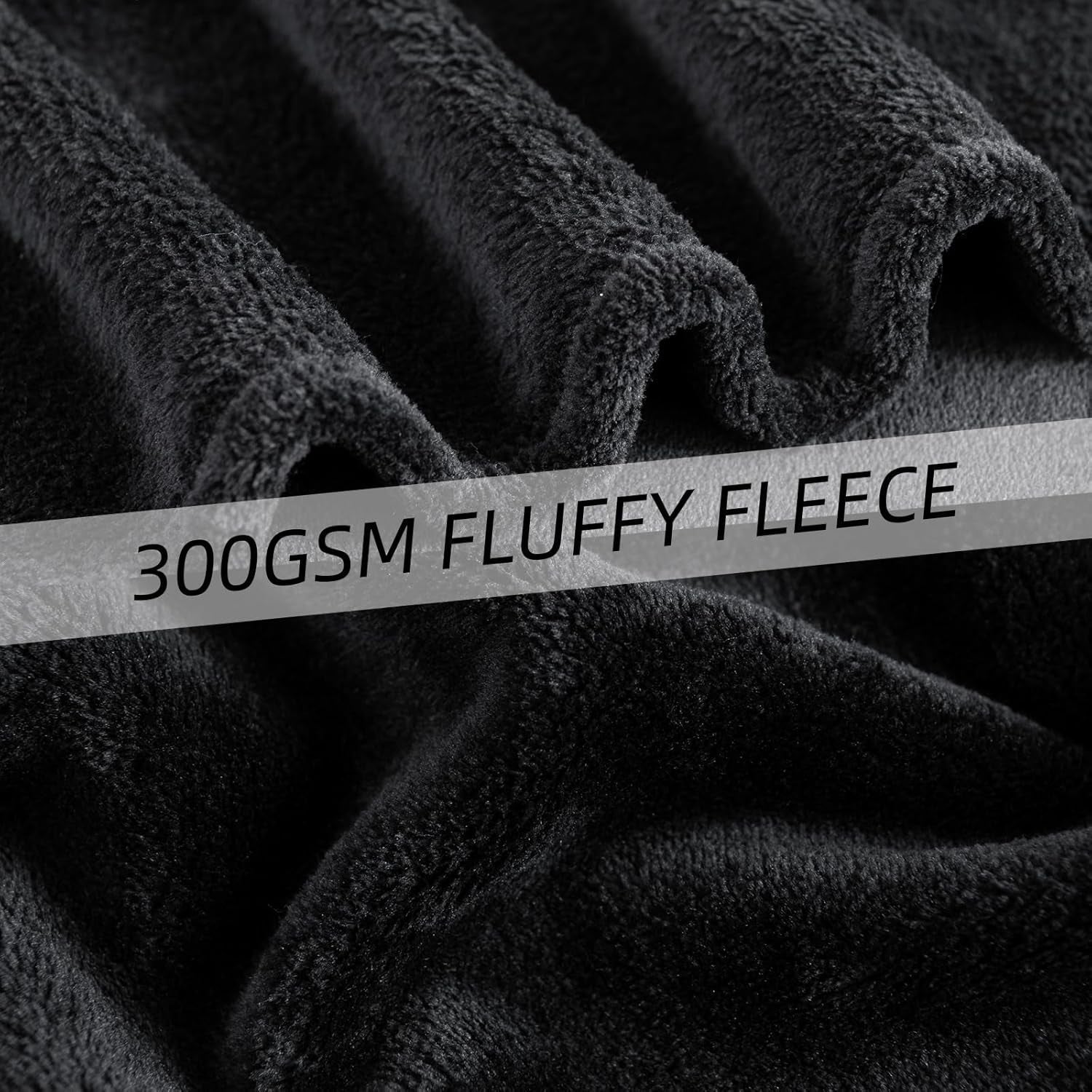 Pătură confortabilă Pătură pufoasă din fleece 130 X 150 cm Pături de pat Pătură de canapea Pături moi mari și aruncări pentru adulți Aruncări pentru canapele Cald Lavabil la mașină Negru Paturi si Cuverturi Good Nite