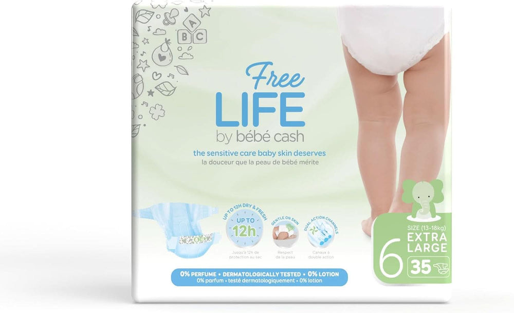 Freelife Baby Cash Diaper, Größe 6 (18 kg und +), 1 x 35 = 35 Windel Naty Shop Größe 6 (140 Unité)