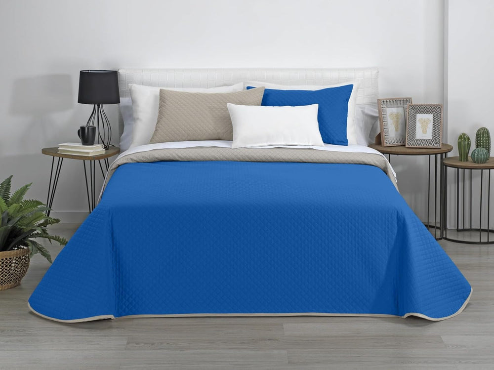 Estoralis | AVA | Wende-Boutique-Steppdecke | Für alle Jahreszeiten | Farbe - grau/blau | Für Bett 80/90 cm. Bett. (180 x 270 cm. Ancho X Alto) | Steppdecke Quilts und Quilts Naty Shop Standardtitel