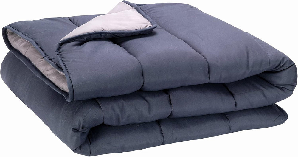 Pikolin Home - Plapumă reversibilă 300 G - Umplutură nordică bicoloră - Pentru pat 90 - confortabilă, caldă, respirabilă, albastru marin, 135 X 200 cm Plapumi si pilote Naty Shop Gri Perna 150/160 - 240 X 220 Cm